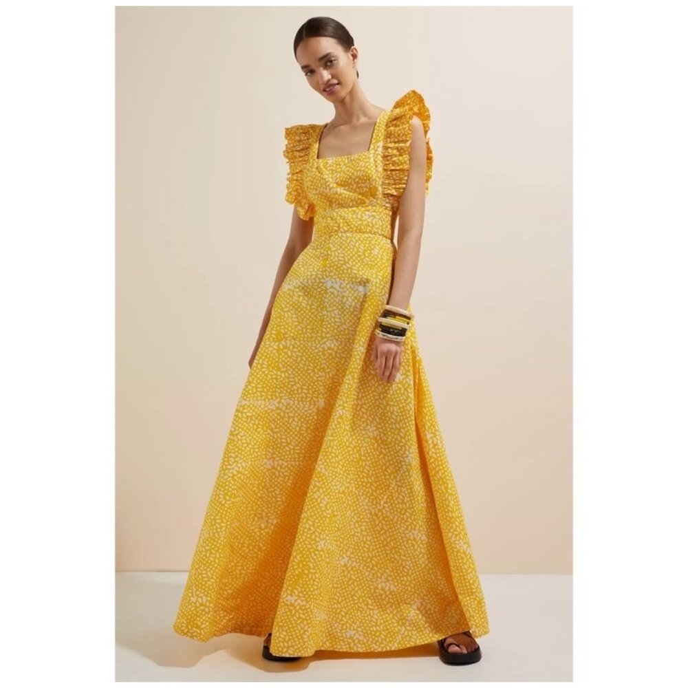NWT Sika x Anthropologie Marigold Ruffle Maxi Dress 2